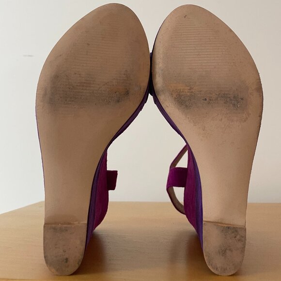 Steve Madden Suede Purple Color Block Wedges - Picture 11 of 11